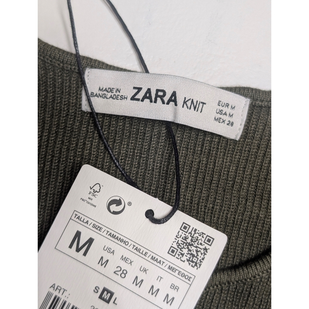 ZARA Knit Cutout Back Midi Dress Women's Size M - Picture 10 of 16